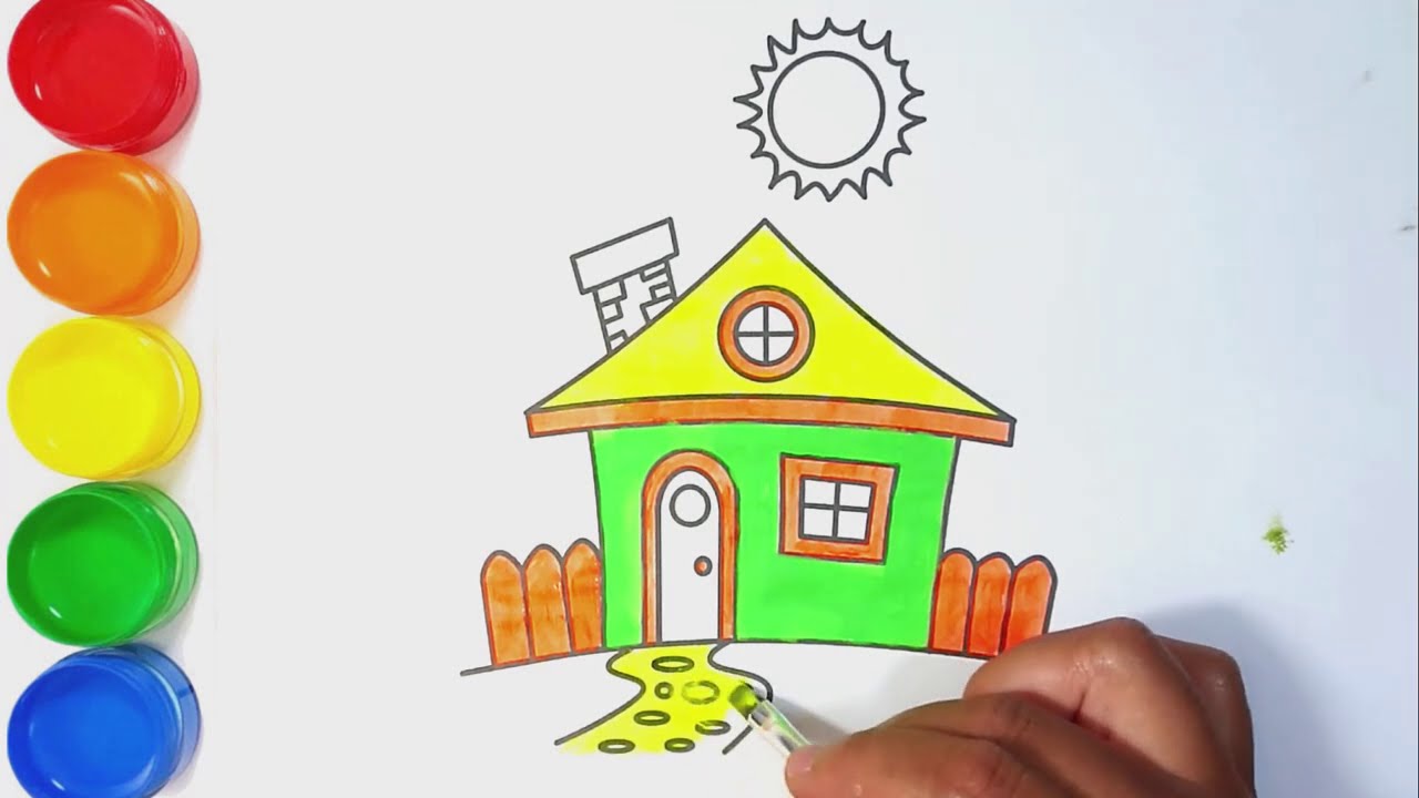 Cara Menggambar dan Mewarnai Rumah Di Desa 