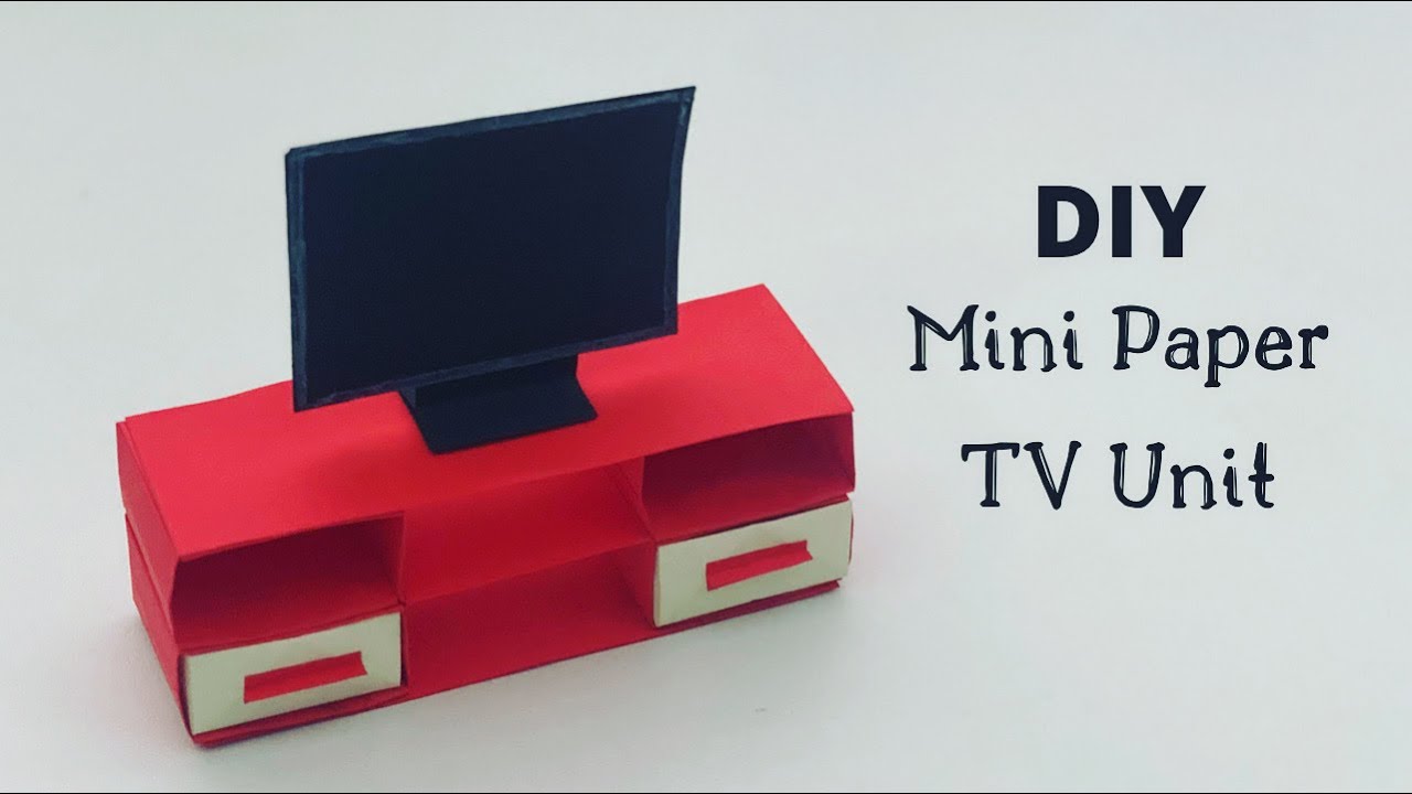 DIY MINI PAPER TV Stand / Paper Craft / Easy Origami TV DIY / Paper Crafts Easy / Paper TV 