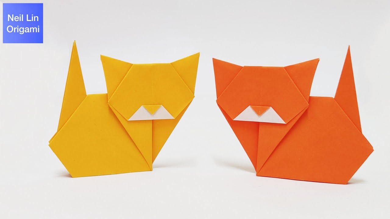 Easy Origami Cat Tutorial - How to make a cute cat 