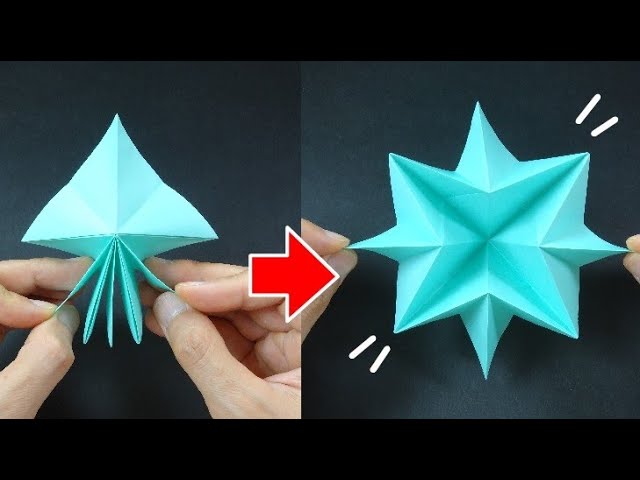 動く折り紙「へんしん宇宙人」Action Origami "Alien Turn into Star" 