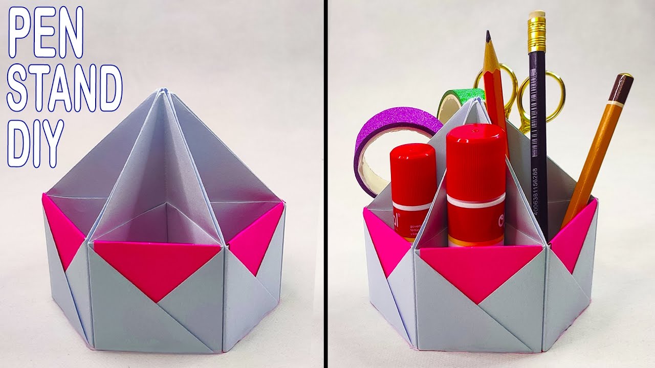 How to make a paper Pen Stand | Origami Pen Holder | Easy Origami | Paper ART 013 