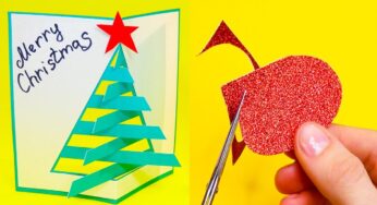 4 DIY christmas cards How to make cards 5 minute crafts christmas