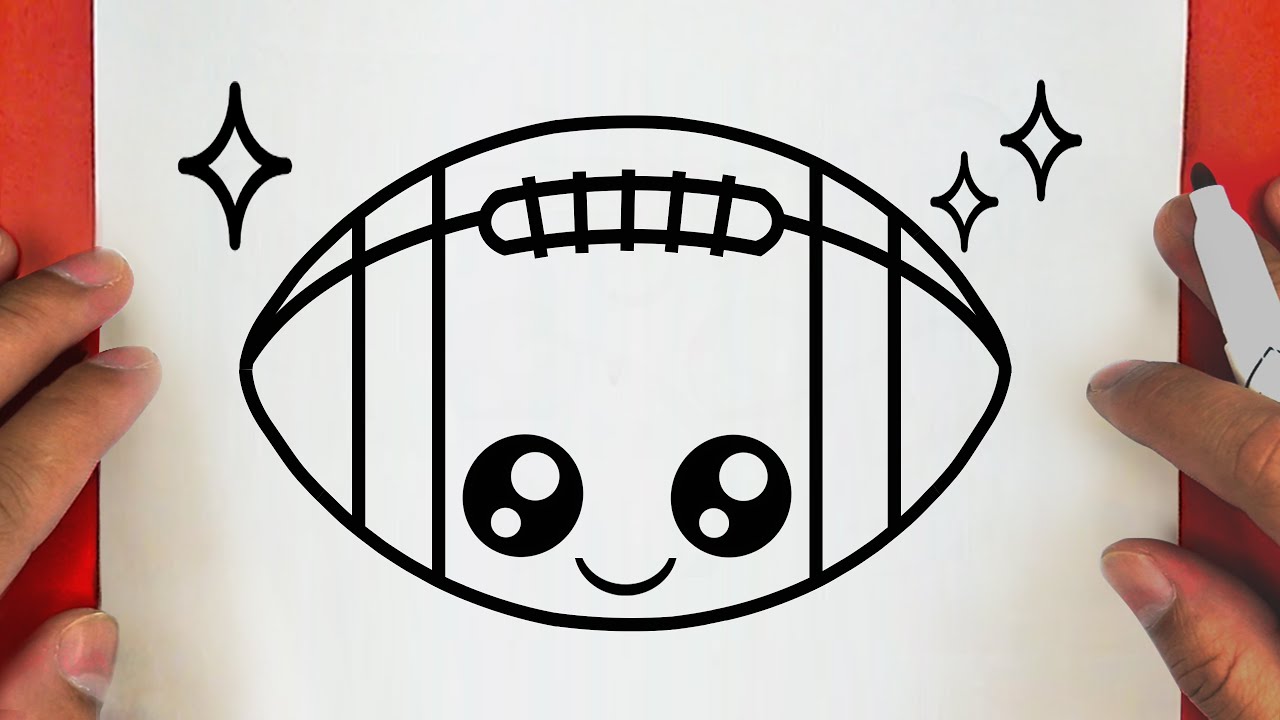 HOW TO DRAW A CUTE AMERICAN FOOTBALL ,STEP BY STEP ,DRAW CUTE THINGS 