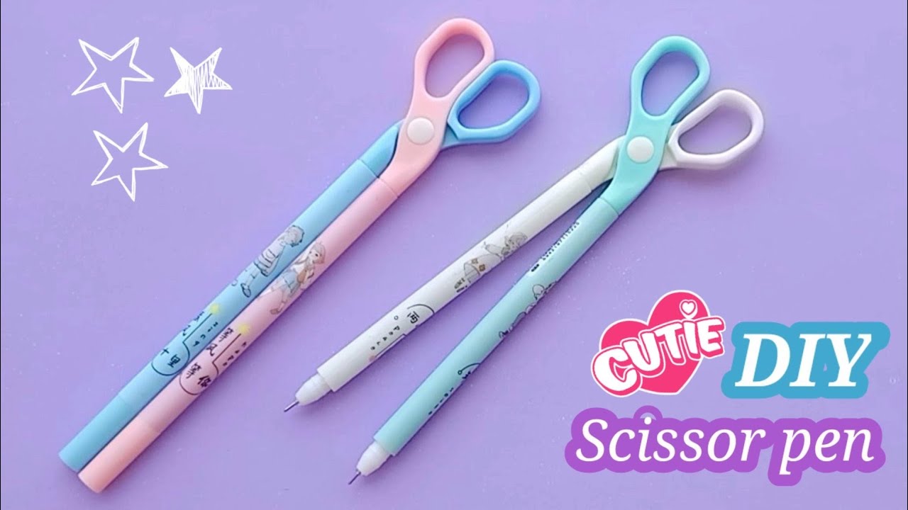 DIY Homemade Scissor Pen |How to make scissor pen at home/Homemade scissor pen /Paper pen decoration 
