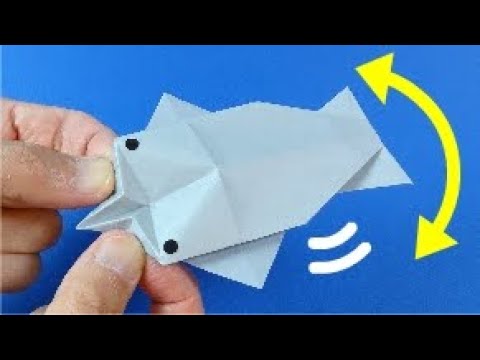 動く折り紙「くいくいイルカ」Action Origami "Swimming Dolphin" 