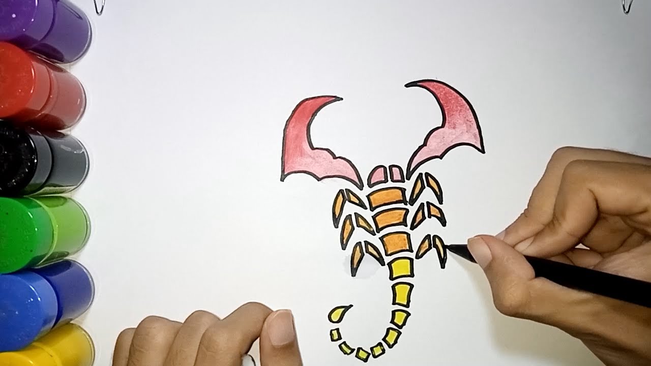 How To Draw Scorpion Tribal Design | Menggambar desain tato tribal bagus 