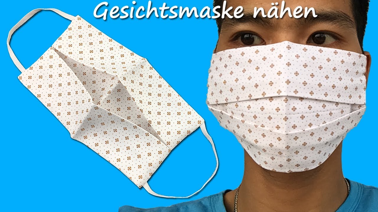 Gesichtsmaske selber nähen: Mundschutz nähen mit Filtertasche | Maske nähen schnell und einfach 