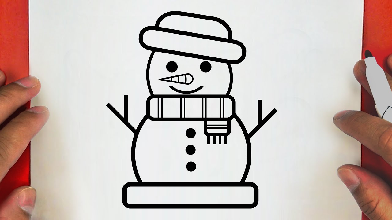 HOW TO DRAW A CUTE SNOWMAN FOR CHRISTMAS ,STEP BY STEP ,DRAW CUTE THINGS 