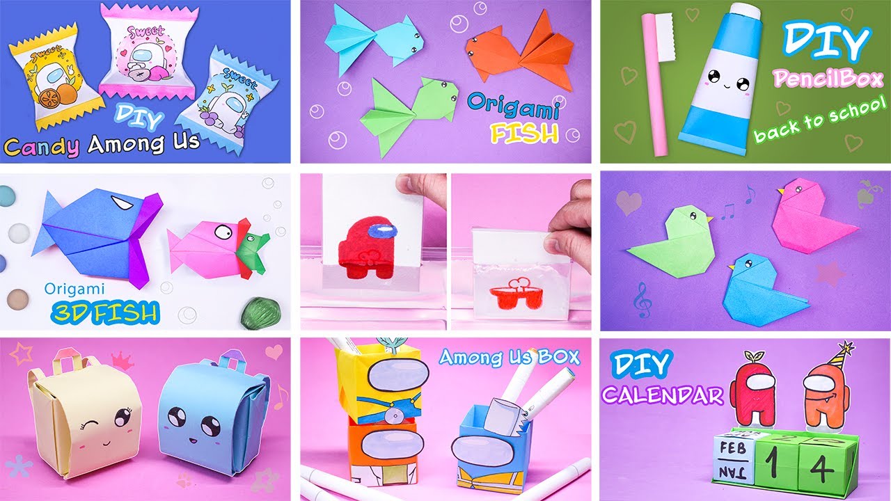 9 DIY Among Us Art and Easy Cute Origami 