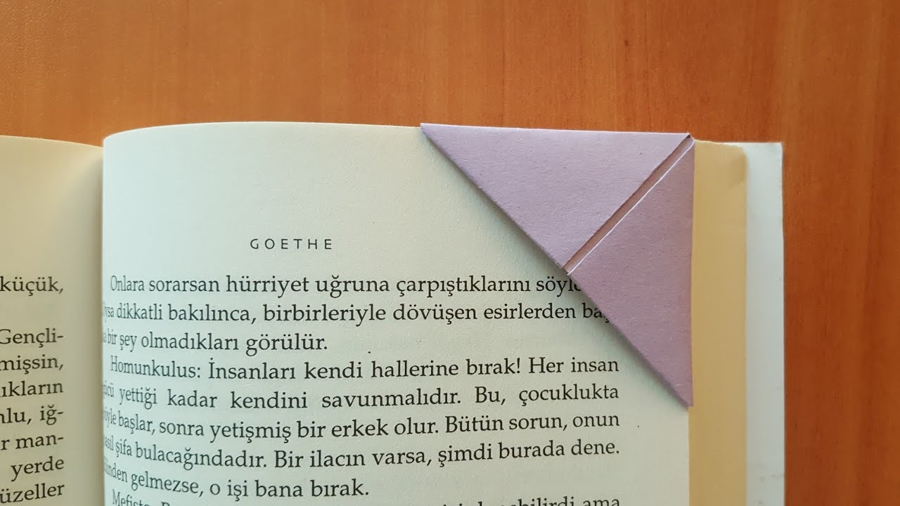 KİTAP AYRACI YAPIMI - origami bookmark - 