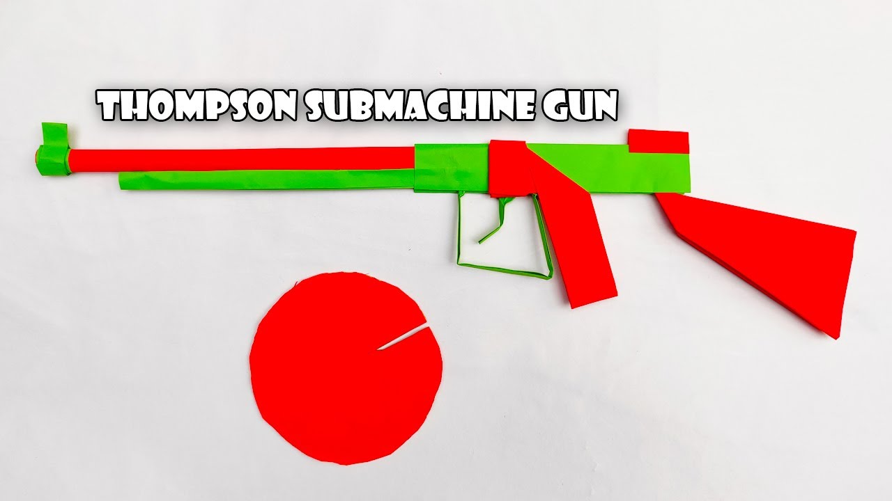 Origami gun Thompson submachine gun | How to make paper origami gun easy | Paper easy Thompson gun 