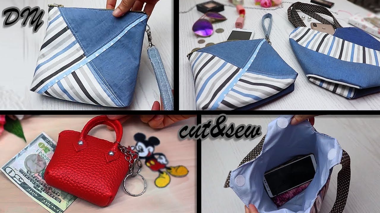 HOW TO RECYCLE OLD JEANS DIY BAG IDEAS & MINI COINS POUCH TINY BAG TUTORIAL 