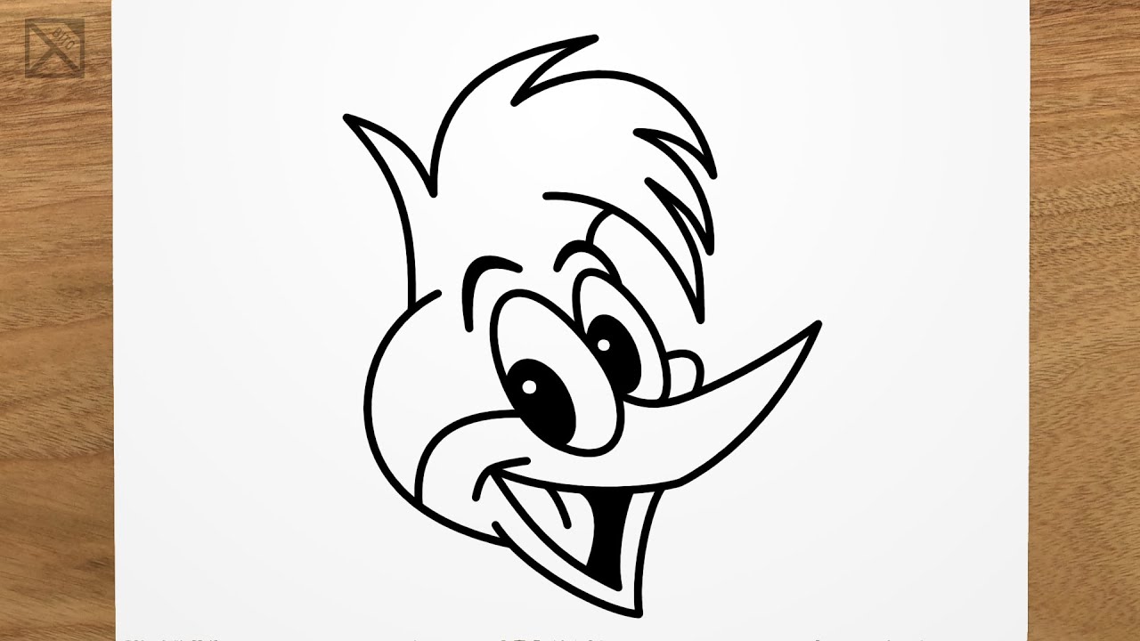 How to draw WOODY WOODPECKER step by step, EASY 