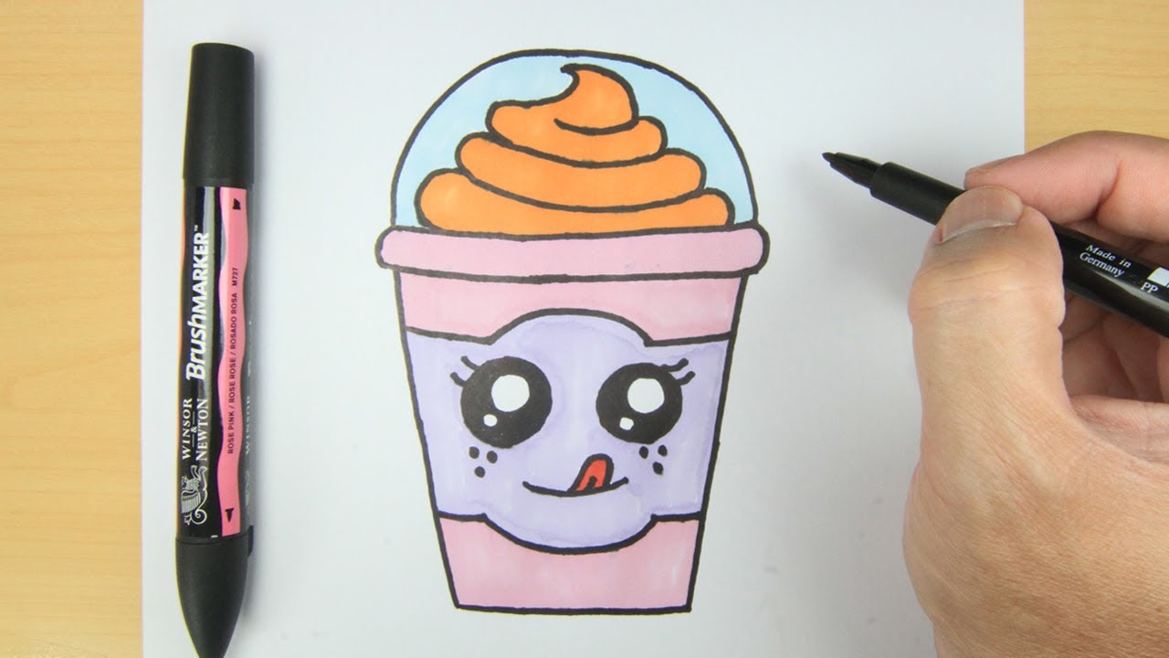 Cara Menggambar Gelas Ice Cream Lucu | How to Draw a Cute Cup 