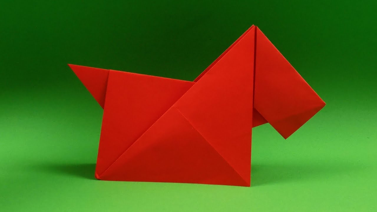 Easy Origami Dog - Tutorial - How to make an easy origami Dog 