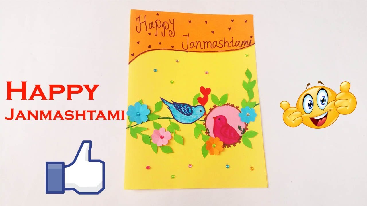 Beautiful Handmade janmashtami card | Handmade Card 