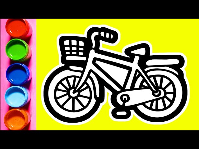 How to Draw a bicycle easy step by step for kids drawing and coloring page for kids