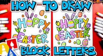 How To Draw Happy Easter In Block Letters