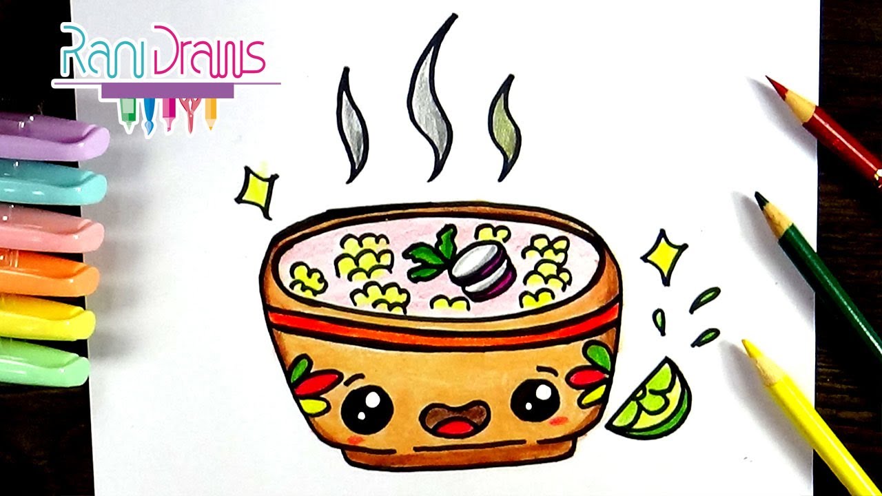 Cómo dibujar POZOLE kawaii – How to draw kawaii POZOLE