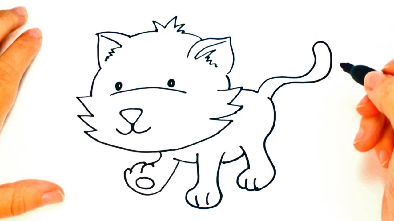 Cómo dibujar un Gatito paso a paso | Dibujo fácil de Gatito 