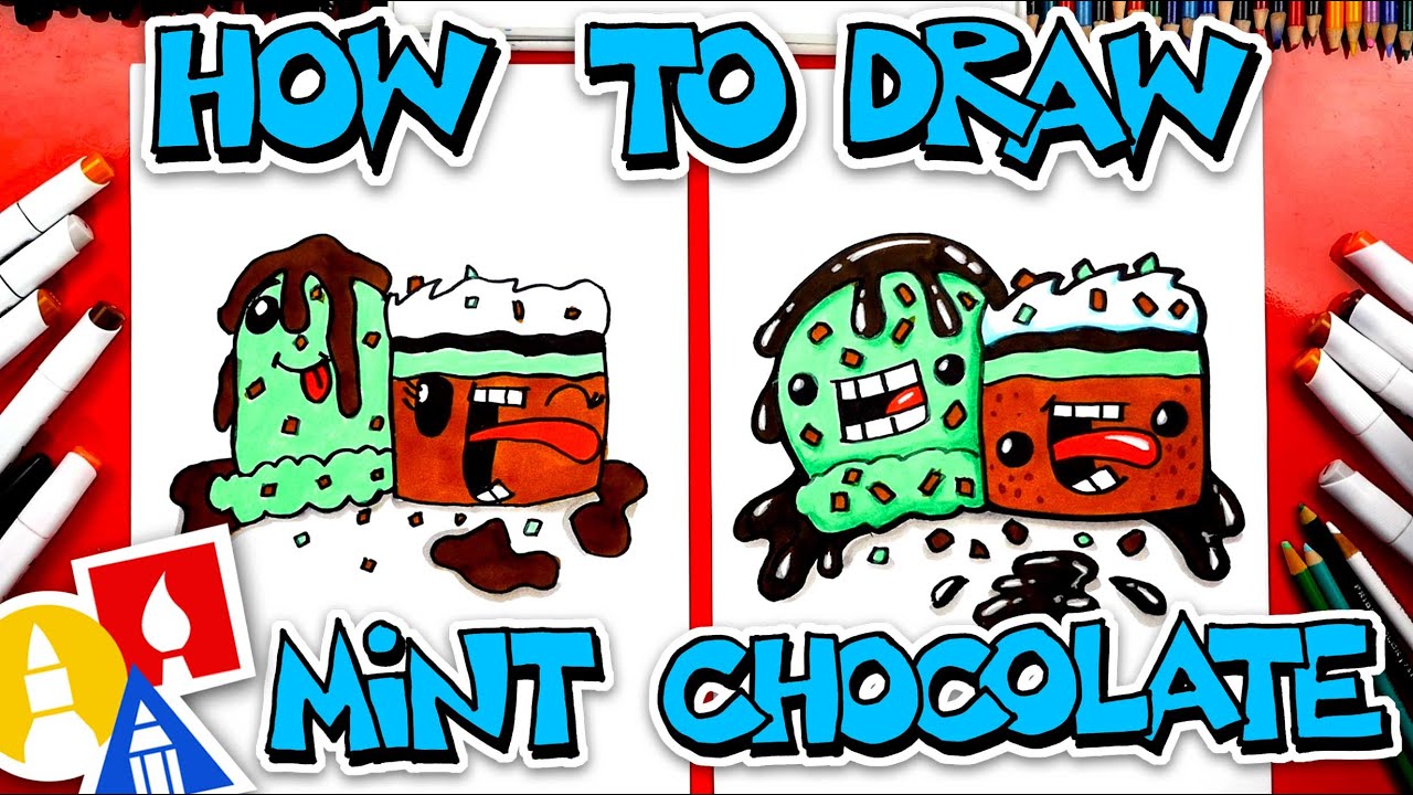 How To Draw Funny Mint Chocolate Chip Ice Cream And Brownie