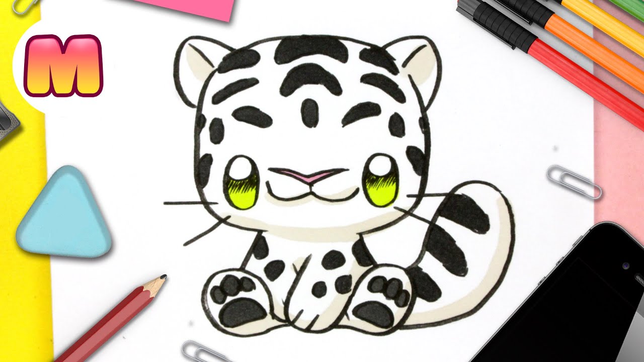 COMO DIBUJAR UN LINCE DE LAS NIEVES KAWAII – Dibuja animales kawaii faciles con Jape