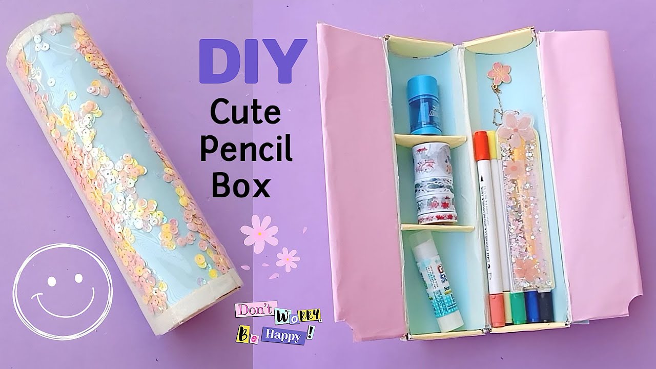 How to make pencil box / DIY Homemade Cute Pencil Box / Paper Crafts / School supplies DIY ideas