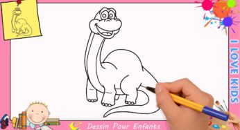 Comment dessiner un dinosaure FACILEMENT etape par etape pour ENFANTS 3