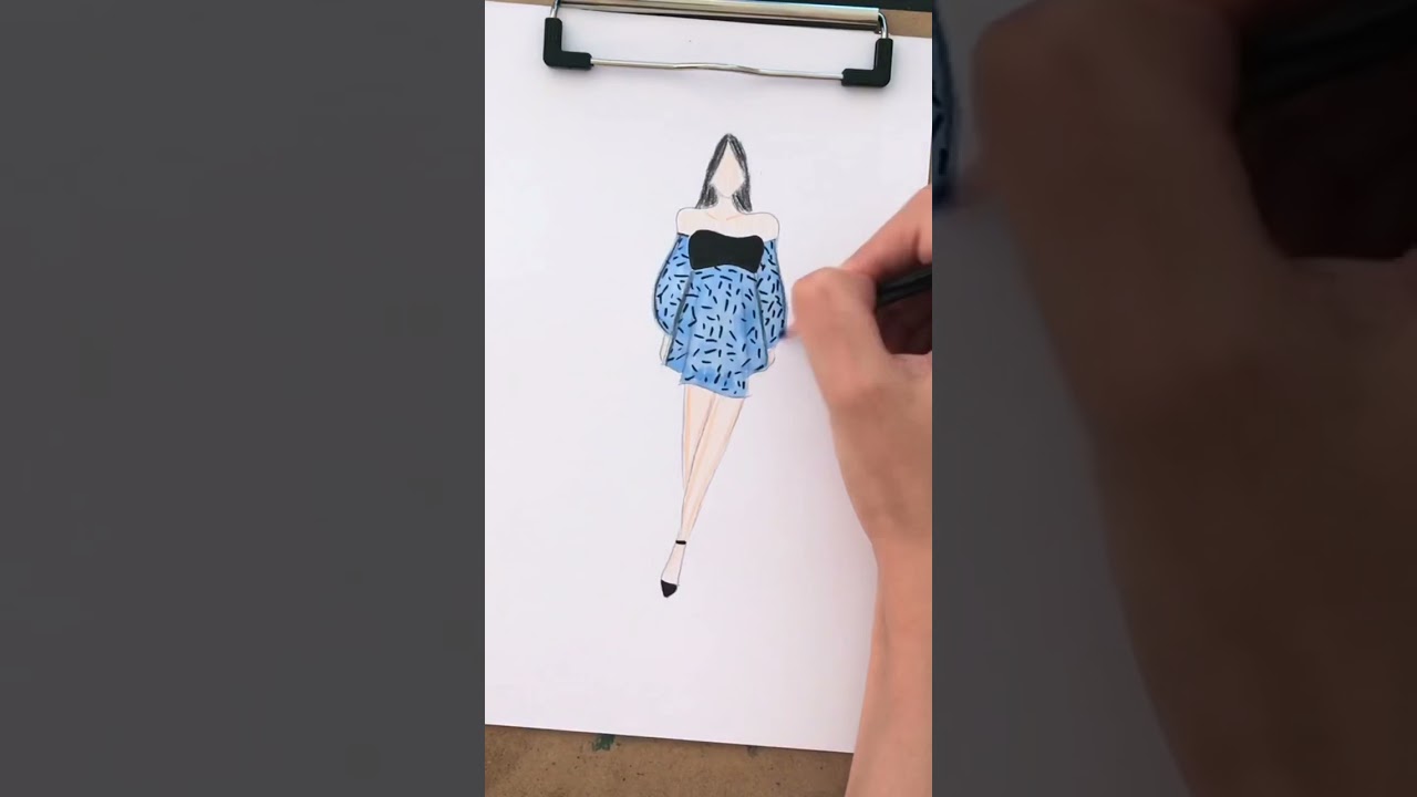 Dessin de mode/ fashion sketch #short #shortvideo #shorts