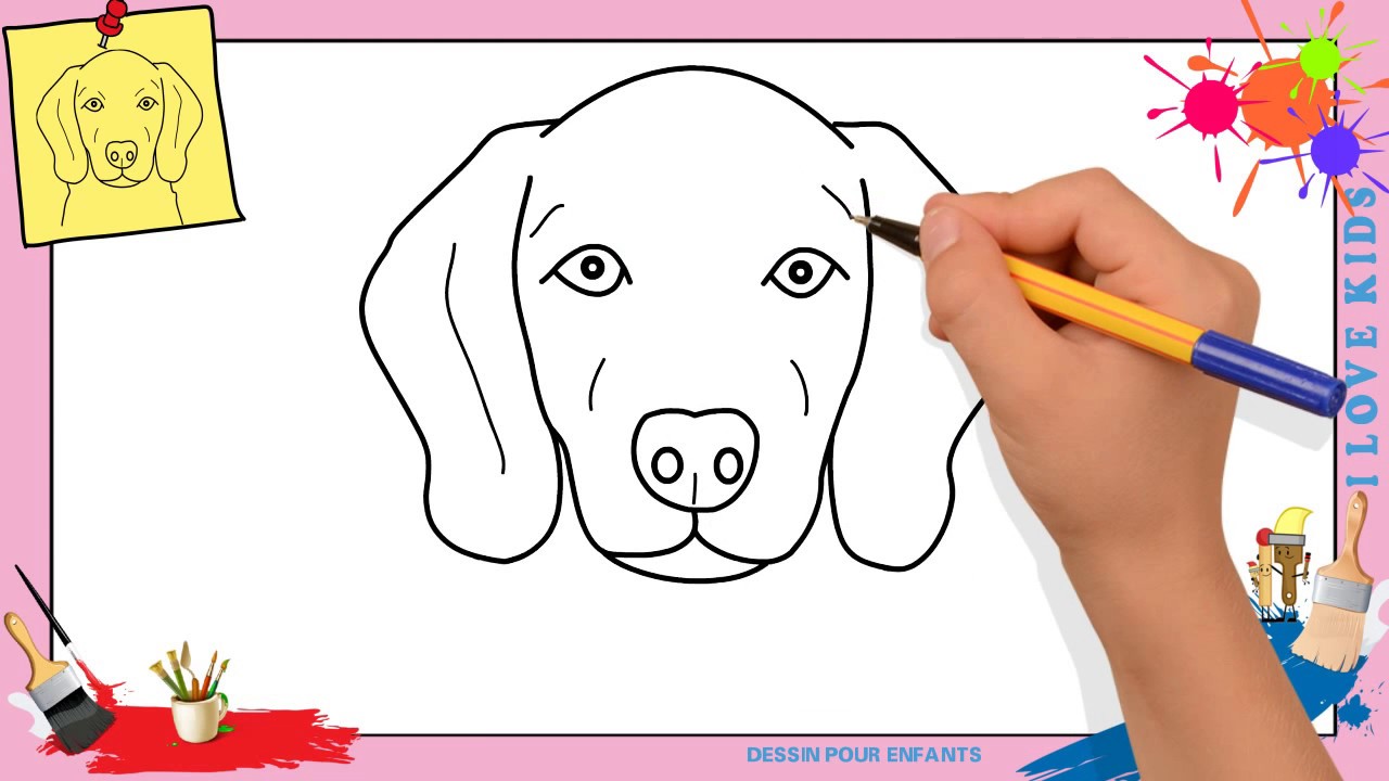 Comment dessiner un chien (face) 3 FACILEMENT etape par etape 