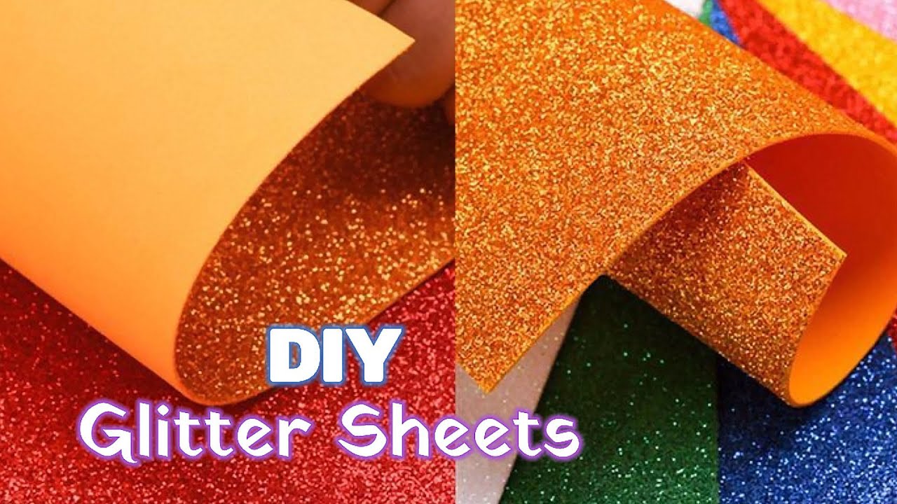 Diy Homemade glitter paper sheet / homemade glitter cardstock / make glitter sheet at home #shorts