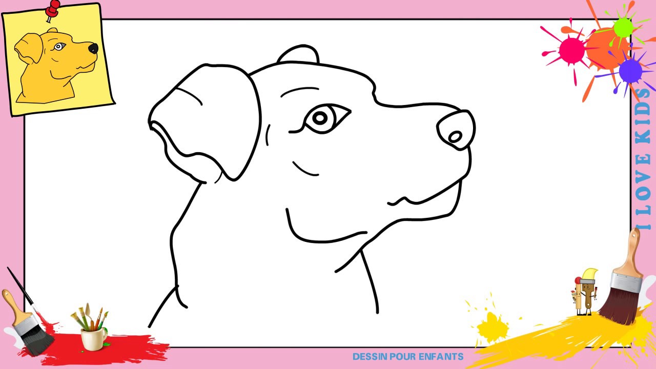 Comment dessiner un chien (face) 4 FACILEMENT etape par etape 