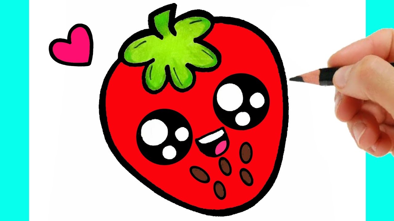 COMMENT DESSINER UNE FRAISE KAWAII FACILE