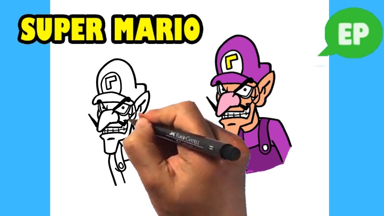 How to Draw Waluigi – Super Mario Step by Step Beginners