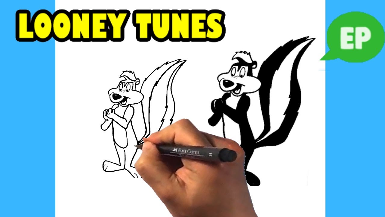 How to Draw Looney Tunes – Pepe Le Pew – Step by Step Beginners