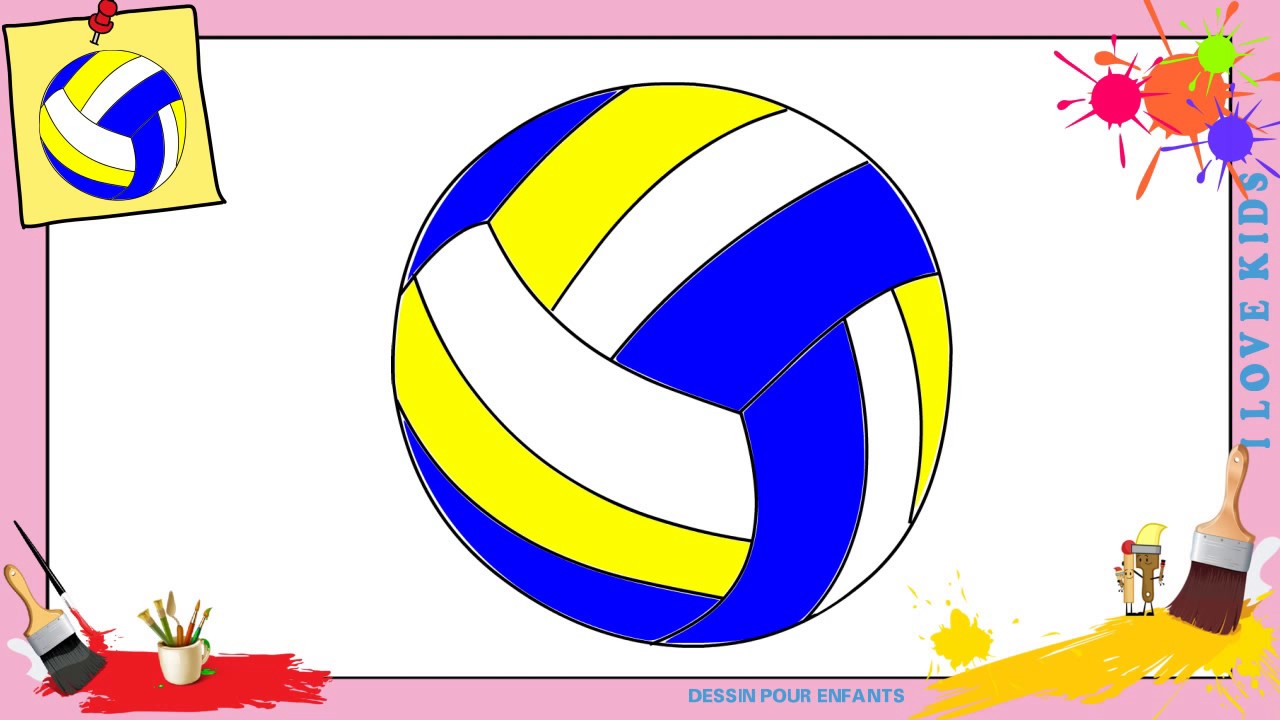 Dessin ballon de volley – Comment dessiner un ballon de volley FACILEMENT pour ENFANTS