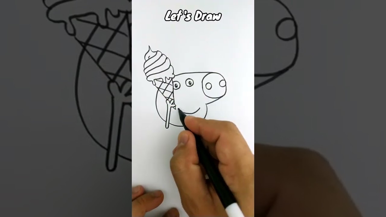 VERY EASY , How to turn words PIG into PEPPA PIG cartoon #shorts #art #drawing #draw #short