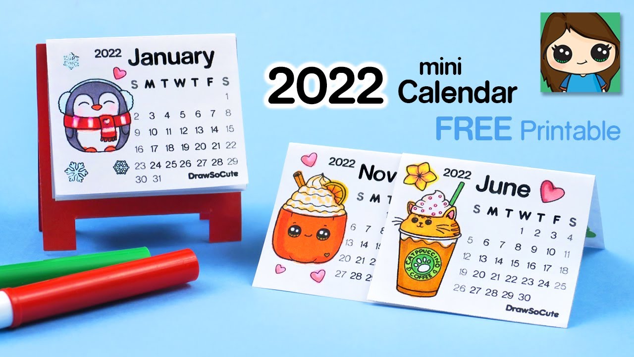How to Make a 2022 mini Desk Calendar Easy FREE