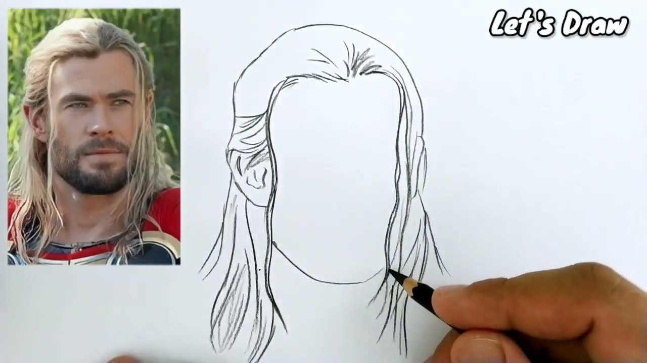 ASMR drawing THOR from THOR 4 love and thunder