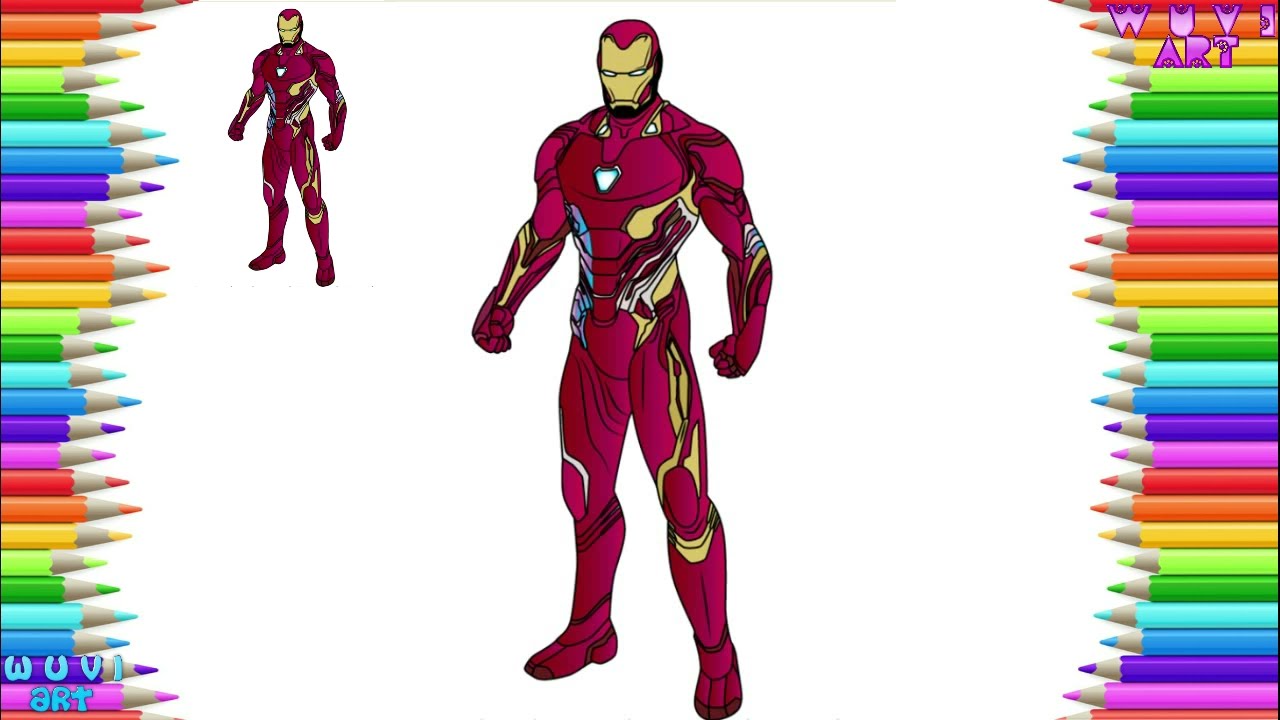 How to Draw Iron Man from Avengers Endgame by Step Easy Drawing tutorial