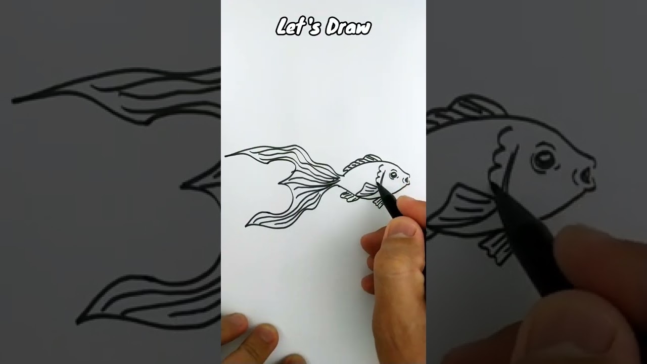 VERY EASY , How to turn number 3 into FISH cartoon #shorts #art #drawing #draw #short
