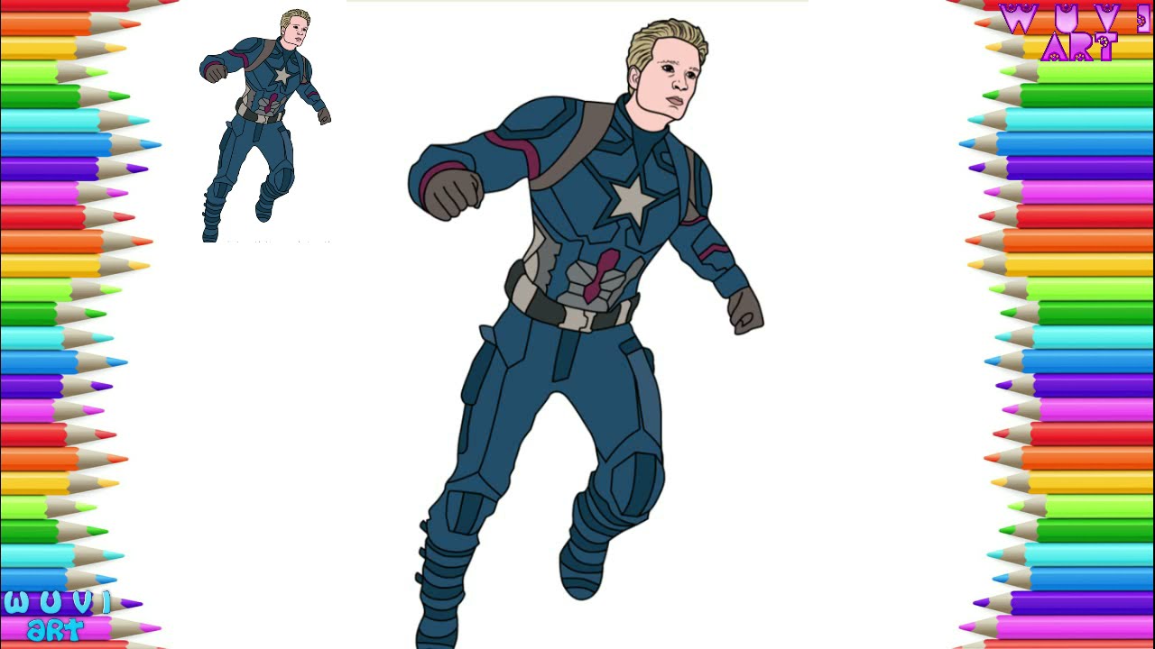 How to Draw Captain America from Avengers Endgame Step by Step Easy Drawing tutorial