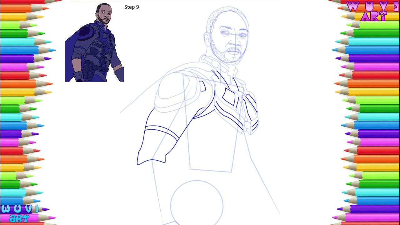 How to Draw Falcon from Avengers Endgame Step by Step Easy Drawing tutorial