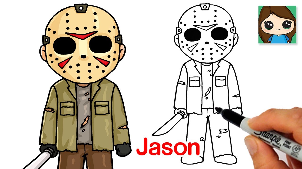 How to Draw Jason Voorhees from Friday the 13th 🎃Halloween Art