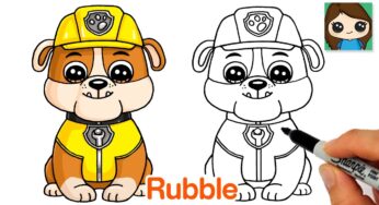 How to Draw Rubble 🦴Paw Patrol