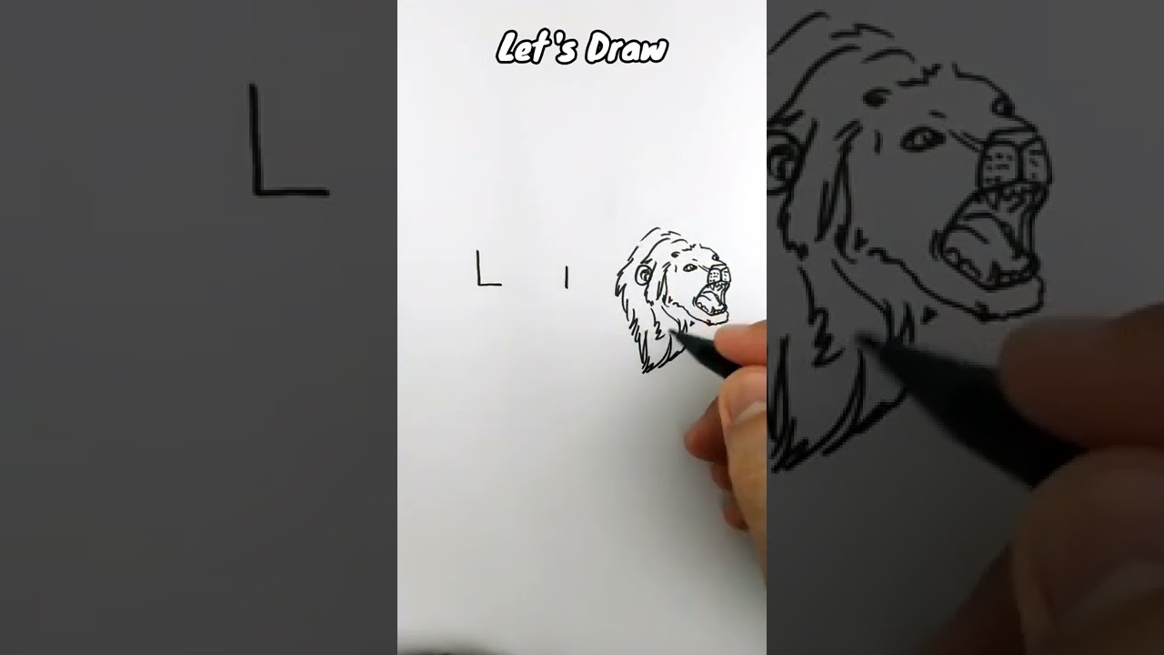 VERY EASY , How to turn words LION into cartoon #shorts #art #drawing #draw #short