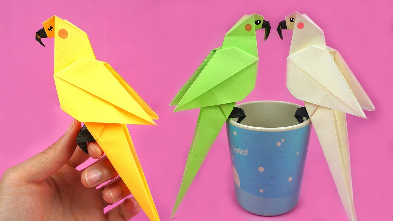 Papagei falten – Papier vogel falten – Basteln mit papier | DIY Bastelideen