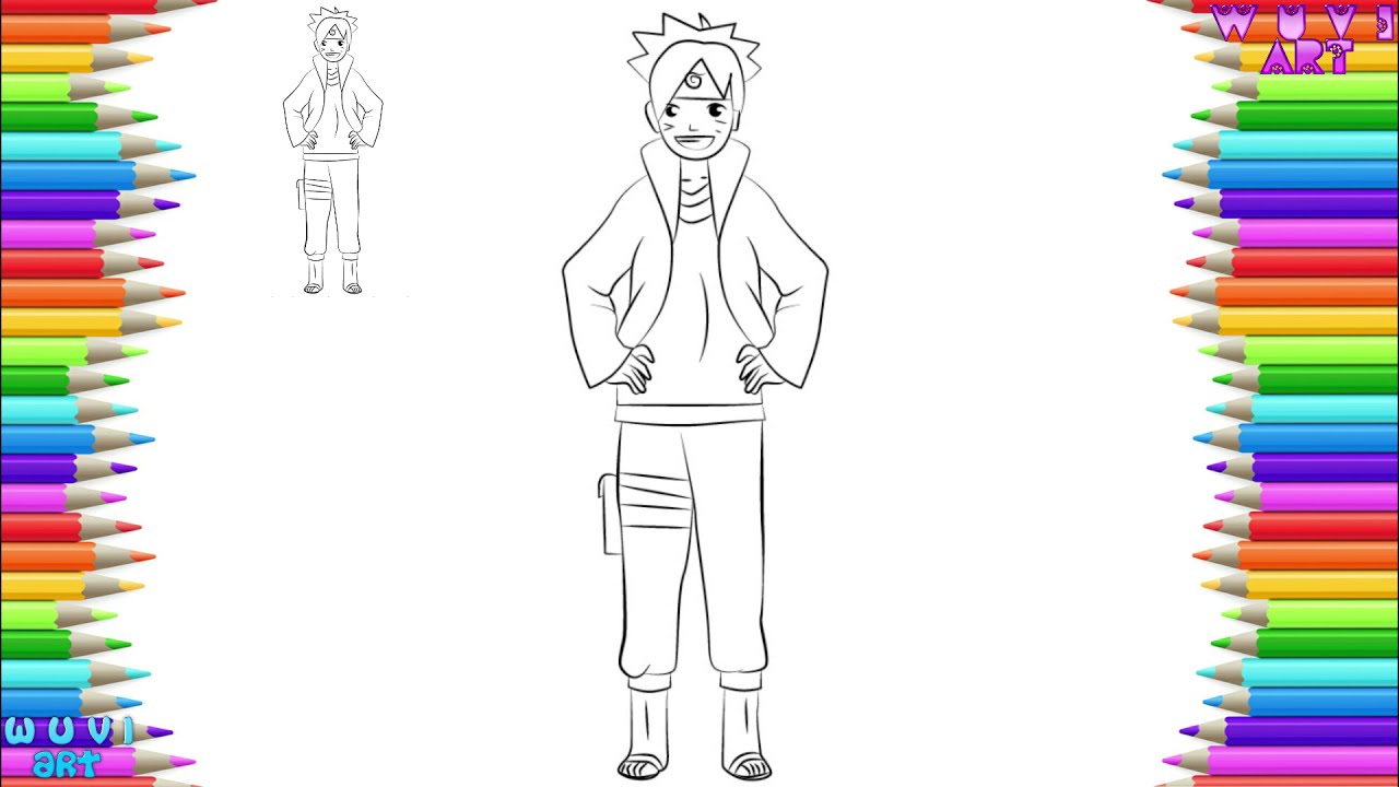 How to Draw Boruto Uzumaki from Naruto Character Step by Step Easy Drawing tutorial