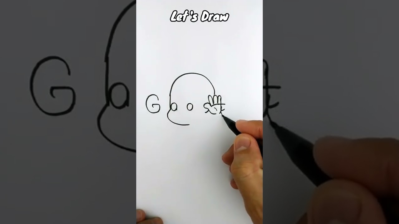 VERY EASY , How to turn words GHOST into cartoon #shorts #art #drawing #draw #short