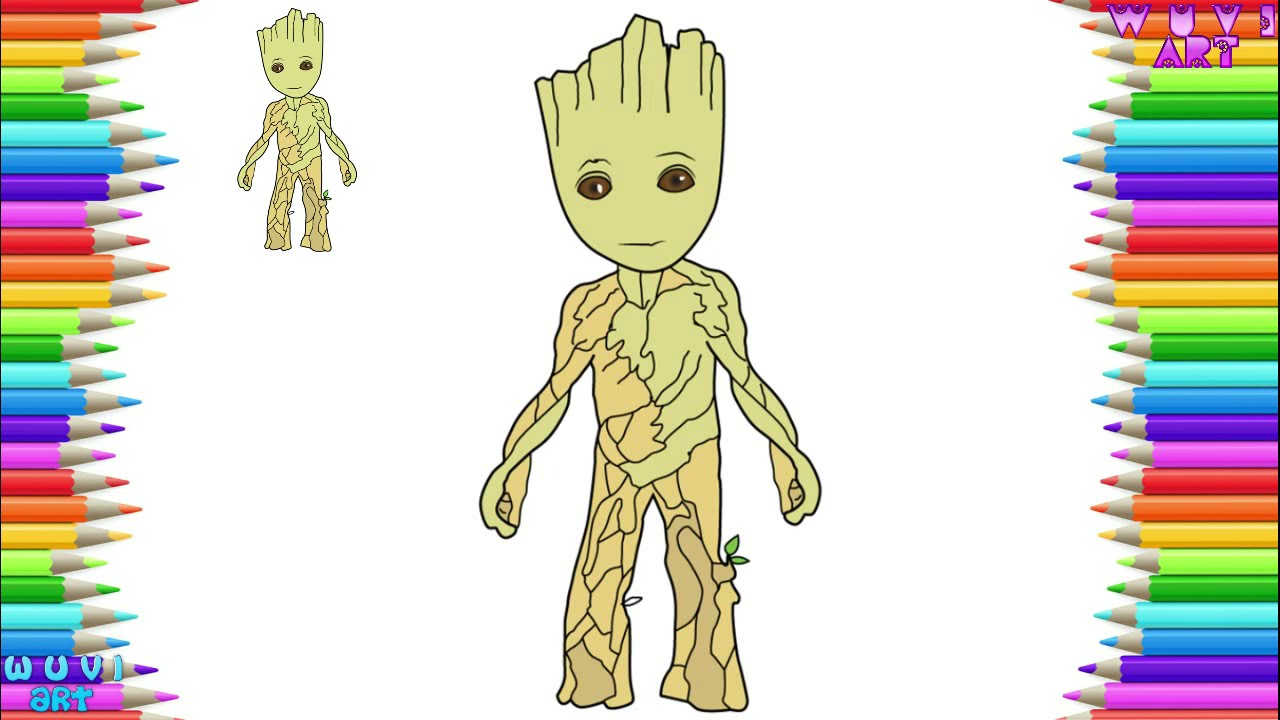 How to Draw Groot from Avengers Endgame Step by Step Easy Drawing tutorial